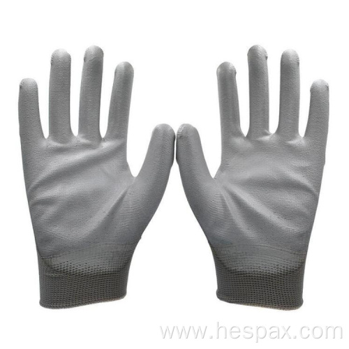 Hespax 13Gauge Nylon PU Protective Work Gloves Construction